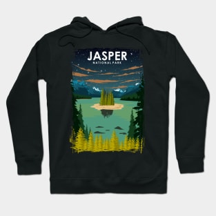 Jasper National Park Vintage Minimal Retro Travel Poster Hoodie